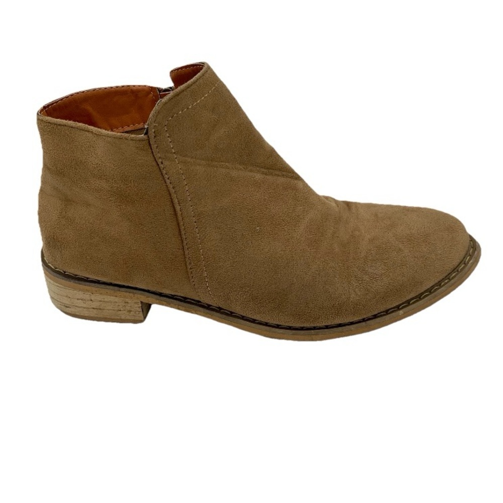 Seven7 Cisco Kid Bootie Boots Women Sz 9 Ankle Beige Tan Faux Suede Western Boho